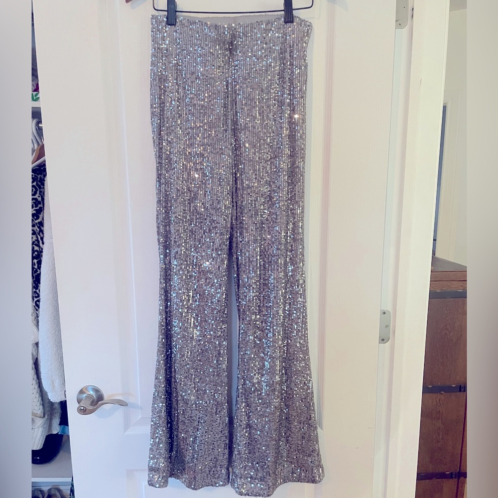 Sequin pants flare size small